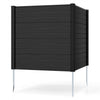 PP Privacy Fence Screen 123cm x 123cm, 2/4 Panels, No-Dig Air Conditioner Trash Can Pool Equipment Enclosure with Galvanized Ground Stakes