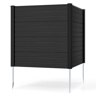 PP Privacy Fence Screen 123cm x 123cm, 2/4 Panels, No-Dig Air Conditioner Trash Can Pool Equipment Enclosure with Galvanized Ground Stakes