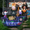 Lucktree 7 FT Halloween Inflatable Skeletons Ghosts On Pirate Ship