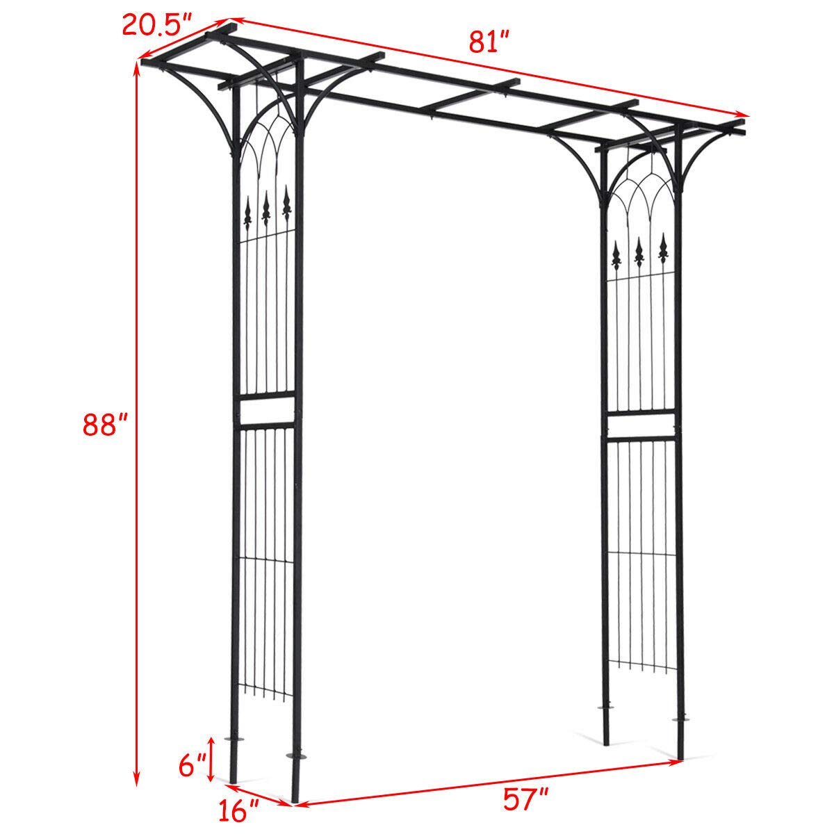 Lucktree Metal Garden Arch, Wedding Arbor for Ceremony, Pergola Arbor Garden Trellis for Various Climbing Plant