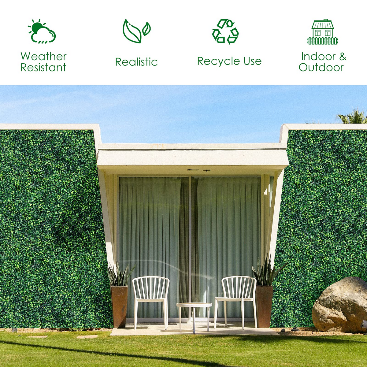Lucktree 12PCS 20x20inch Artificial Boxwood Panels