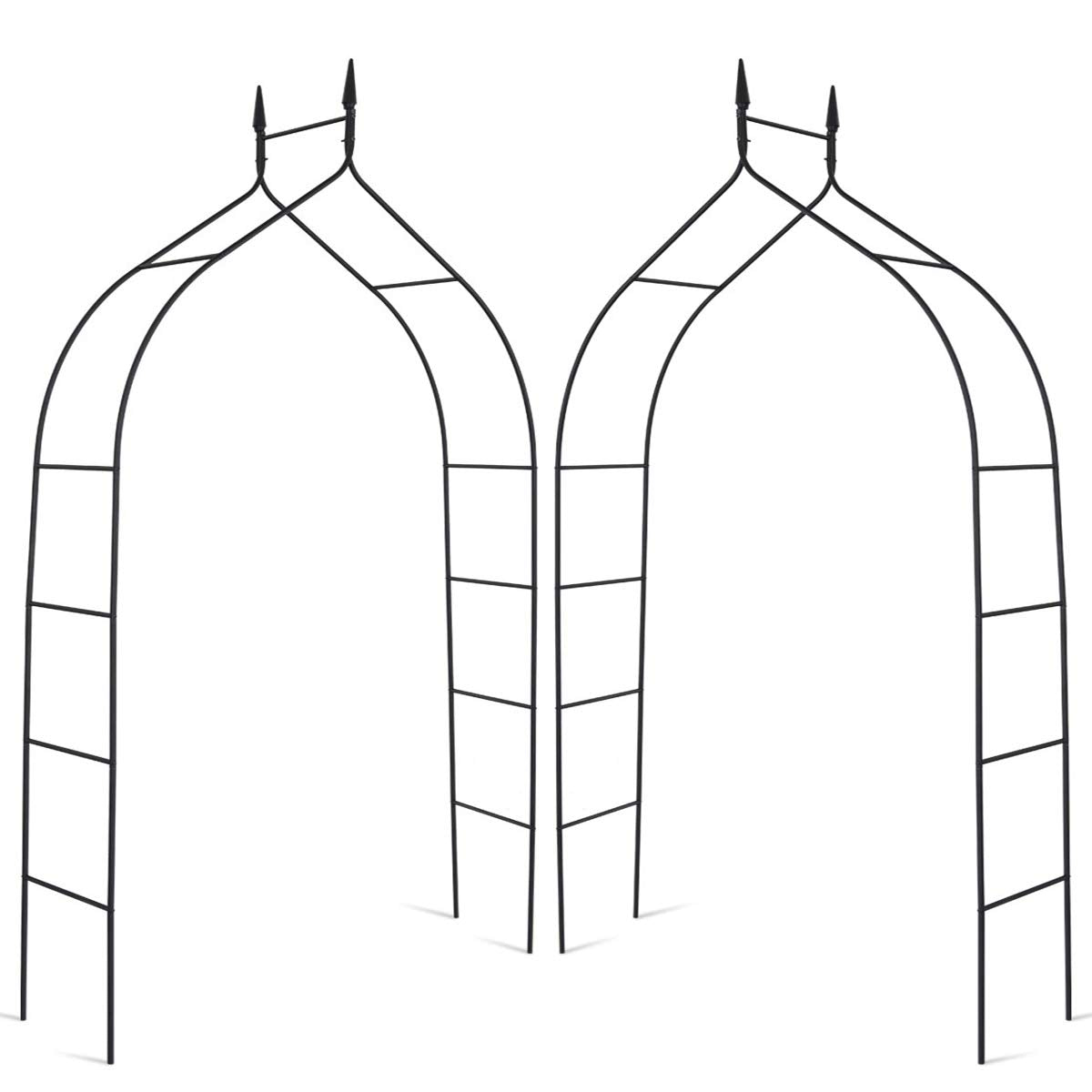 Lucktree Metal Garden Arbor Wedding Arch, 9.5 FT Wedding Arbor for Ceremony, Pergola Arbor for Climbing Plant Roses Vines
