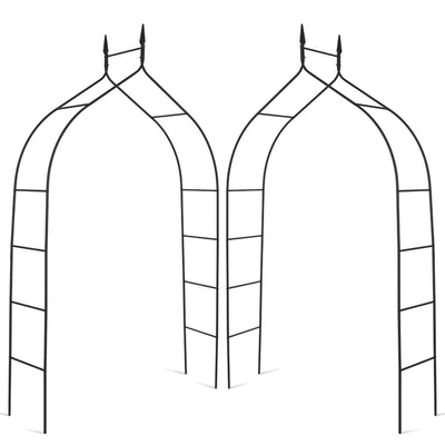 Lucktree Metal Garden Arbor Wedding Arch, 9.5 FT Wedding Arbor for Ceremony, Pergola Arbor for Climbing Plant Roses Vines