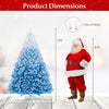Lucktree Snow Flocked Christmas Tree with Lush Branch Tips & Foldable Metal Stan ( Blue Gradient & White )