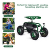 Lucktree Mobile Garden Workseat, Lawn Wagon Cart