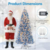Lucktree Blue Hinged Xmas Tree with Frosted PVC Branch Tips & Warm White LED Lights