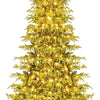Lucktree Pre-Lit Artificial Christmas Tree with PVC & Soft TPE Branch Tips & Foldable Metal Stand