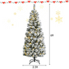 Lucktree Snow Flocked Christmas Tree, Premium Hinged Artificial Pine Tree, Remote Controller, Xmas Full Tree for Indoor - LucktreeUS
