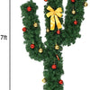 Pre-Lit Artificial Cactus Christmas Tree with LED Lights and Ball Ornaments -  Lucktree