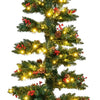 Lucktree 6FT / 7FT Pre-Lit Spiral Christmas Tree with Branch Tips Pine Cones Red Berries