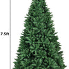 Artificial Douglas Christmas Tree, 7.5 Unlit Hinged Pine Tree with 2254 Branch Tips and Solid Metal Stand - LucktreeUS
