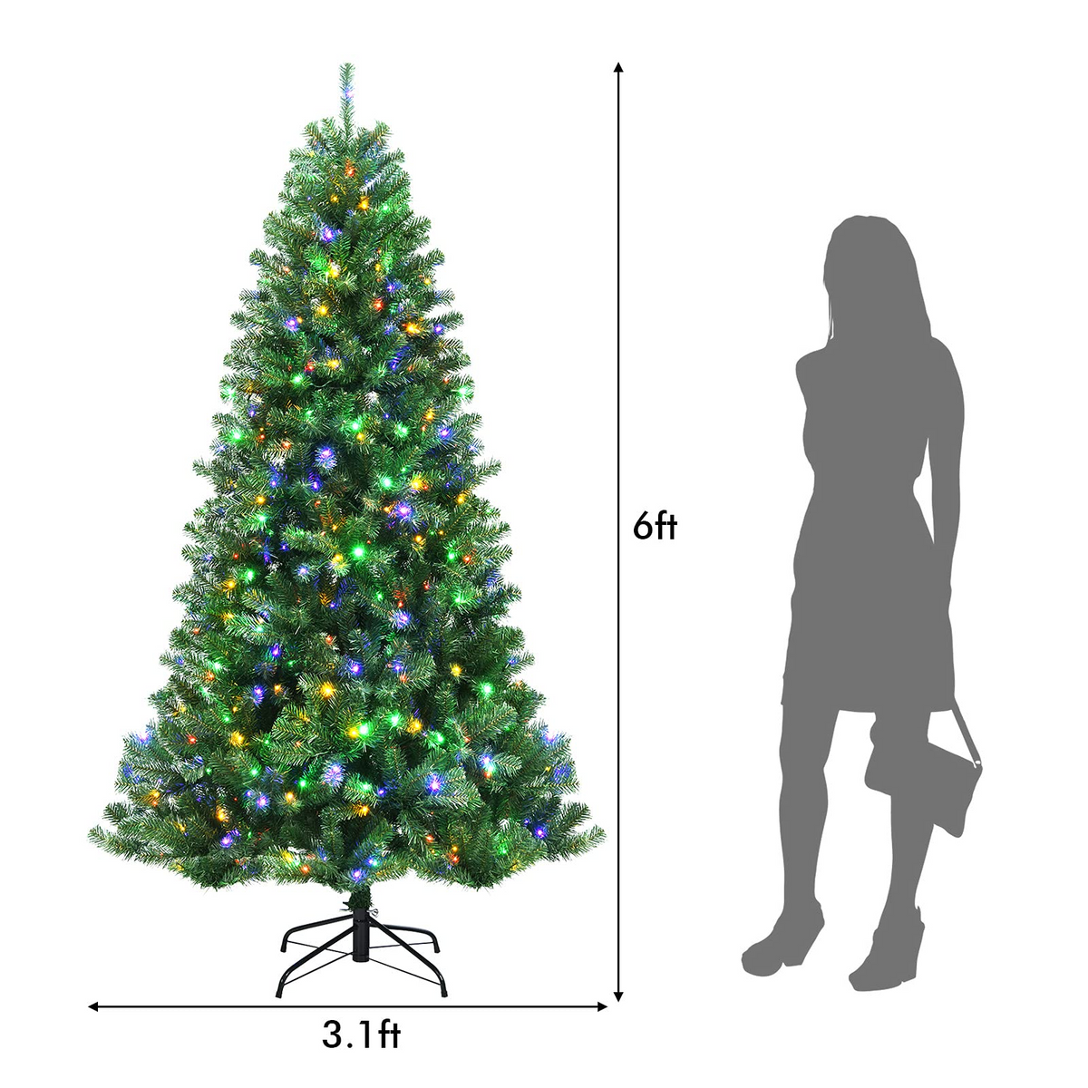 Lucktree Christmas Tree, Hinged Remote Control Artificial Xmas Tree, Residential and Commercial Decoration for Indoor - LucktreeUS