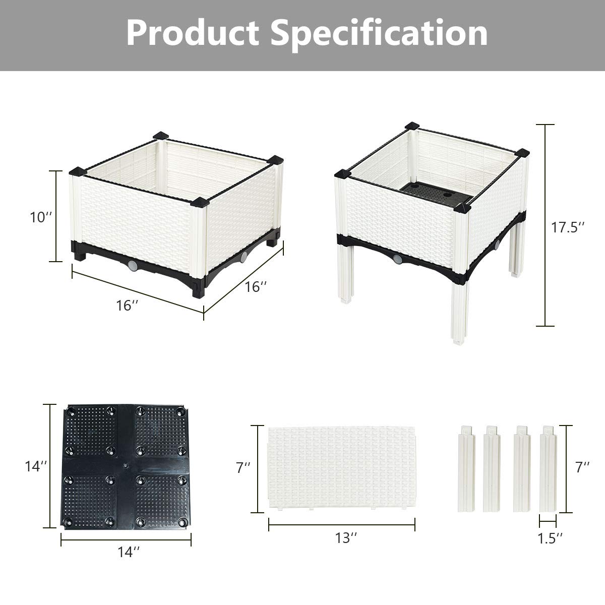 Set of 4 Raised Garden Bed Kits