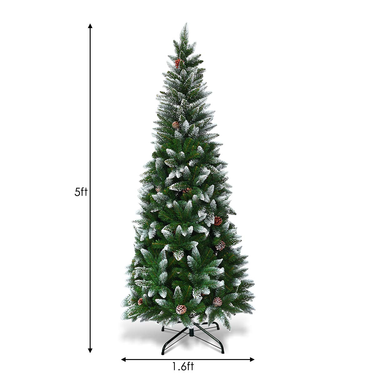5ft, 6FT 7.5FT Artificial Pencil Christmas Tree - LucktreeUS