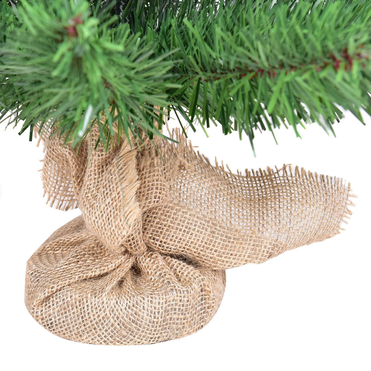 Lucktree Christmas Tree Tabletop Artificial PVC Green Spruce Tree in Burlap Base - LucktreeUS