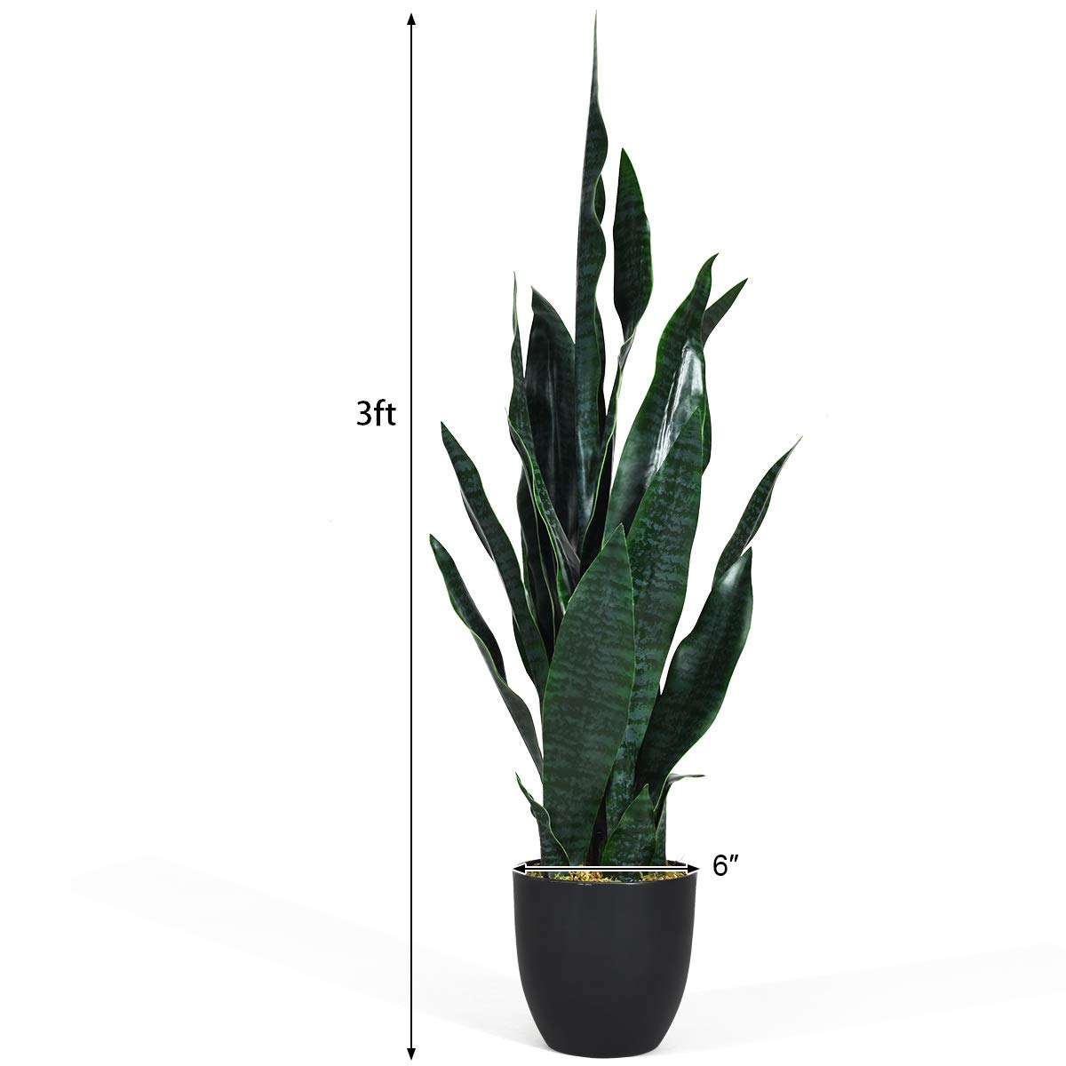 Artificial Snake Plant, 36" Fake Sansevieria - LucktreeUS