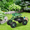 4-Wheel Garden Workseat with Storage Basket - Lucktree
