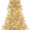 Lucktree Pre-Lit Snow Flocked Christmas Tree with Warm White LED Lights & Globe Lights