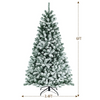 Lucktree Snow Flocked Christmas Tree, Artificial Hinged Xmas Tree - LucktreeUS