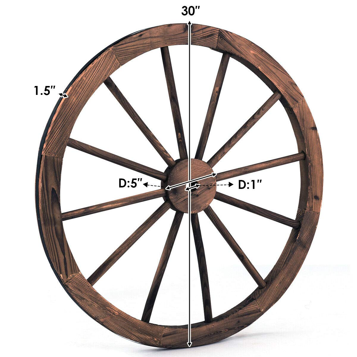 Lucktree 30-Inch Set of Two Decorative Wooden Wheel