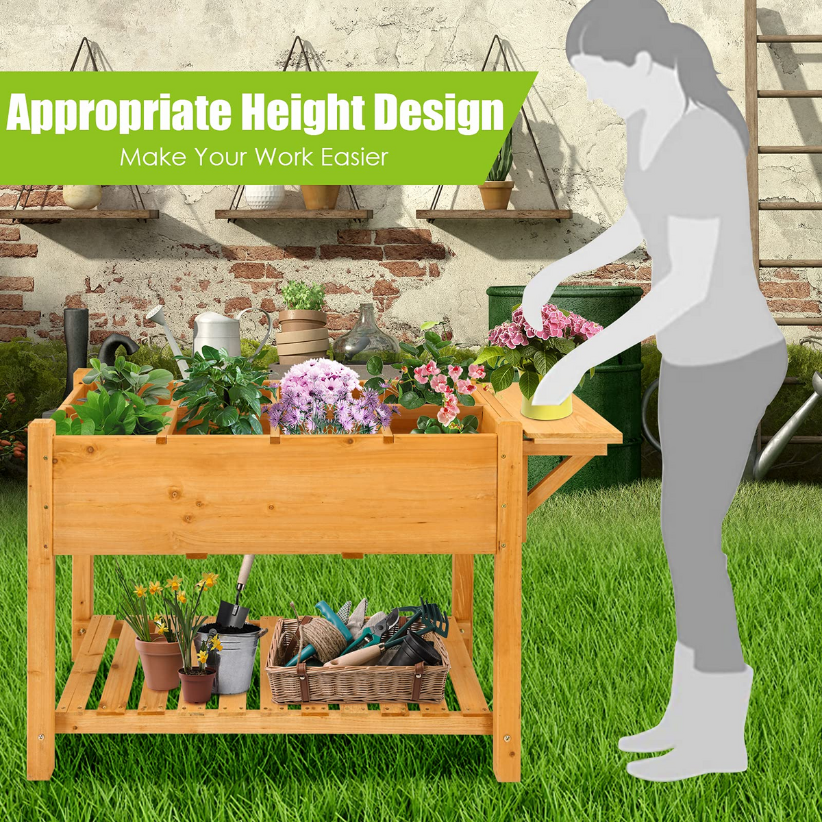 Elevated Raised Garden Box (47L x 21W x 31.5H)