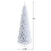 5FT / 6FT / 7FT Pencil Christmas Tree, Artificial Slim White Christmas Tree - LucktreeUS