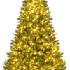 Lucktree Pre-Lit Artificial Christmas Tree with 7 Lighting Modes & Folding Metal Stand
