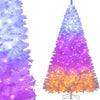 Lucktree White Pre-Lit Artificial Christmas Tree with Warm White & 3-Color LED Lights