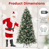 Lucktree 5FT / 6FT / 7FT Pre-Lit Artificial Christmas Tree with LED Lights Pine Cones Berries