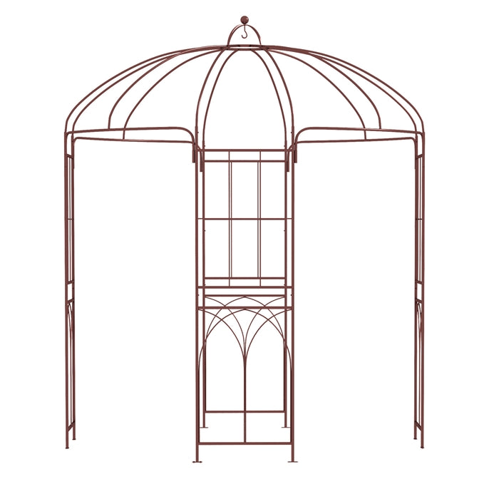 French Style Birdcage Garden Arbor, Heavy-Duty Metal Pergola Pavilion for Climbing Plants