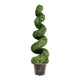 4 FT Spiral Boxwood Topiary Tree, Artificial Boxwood Spiral Tree with Realistic Leaves and Cement Pot
