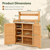 Garden Potting Bench Table, Wood Plant Workstation w/ Stainless Steel Tabletop