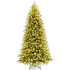 7.5FT Prelit Artificial Christmas Tree, Hinged Xmas Tree with 1449 Branch Tips
