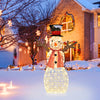 3.6 FT Lighted Christmas Snowman, Outdoor Xmas Holiday Decoration with 80 Warm LED Lights