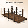 150cm Wooden Bridge, Arc Footbridge w/Safe Chain Railings, Outside Small Arc Pond Bridge