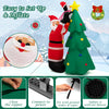 6FT Inflatable Christmas Decoration, Blow Up Christmas Tree & Santa Claus with Penguin