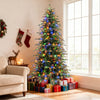 7.5FT Pre-lit Artificial Christmas Tree, Hinged Xmas Tree with 1195 Branch Tips
