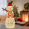 3.6 FT Lighted Christmas Snowman, Outdoor Xmas Holiday Decoration with 80 Warm LED Lights