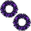 24' Black Halloween Wreath, Pre-lit Artificial Christmas Wreath