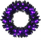 24' Black Halloween Wreath, Pre-lit Artificial Christmas Wreath - LucktreeUS