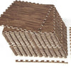 Lucktree 25 Pcs 24"x24" Faux Wood Grain EVA Foam Tiles with 50 Borders