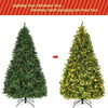 7ft Pre-Lit Artificial Christmas Tree, Premium Spruce Hinged Tree with 460 LED Lights - LucktreeUS