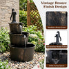 Lucktree 3-Tier Barrel Waterfall Fountain with Electric Pump