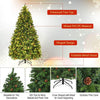 7ft Pre-Lit Artificial Christmas Tree, Premium Spruce Hinged Tree with 460 LED Lights - LucktreeUS
