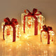 Lighted Gift Boxes Christmas Decoration, Set of 3 White Present Ornament Boxes with 60 LED Lights - LucktreeUS