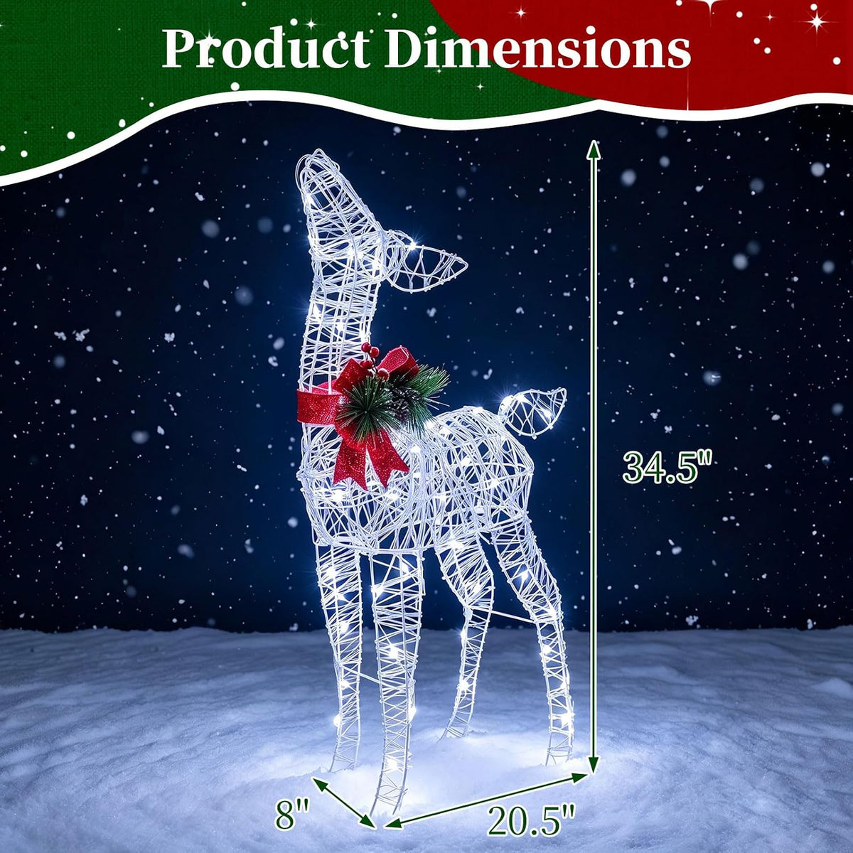 Lucktree Lighted Christmas Reindeer