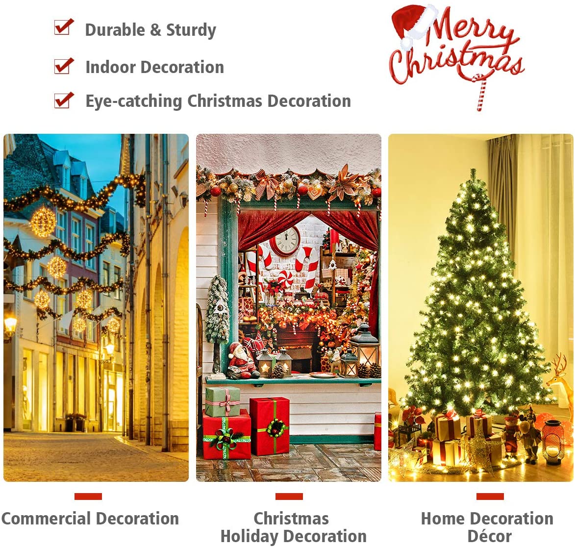 Pre-Lit Artificial Christmas Tree, Premium Hinged Spruce Tree