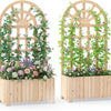 Lucktree Wooden Raised Garden Bed with Trellis 48 Inch Outdoor Screen