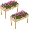 Lucktree 47"x23"x30"  Elevated Wood Planter Box with Liner