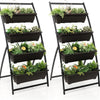 Lucktree 2 Pcs 4.1FT Vertical Raised Garden Bed, 4-Tier Elevated Planter Box